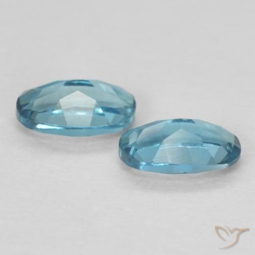 Gemas de Topacio Azul Londres natural de 0.58 ct, Ovalada, VVS-VS