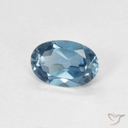 Topacio Azul Londres natural de 0.60 ct, Ovalada, VVS-VS