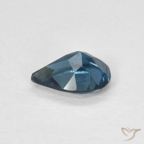 Topacio Azul Londres natural de 0.75 ct, En forma de pera, VVS-VS