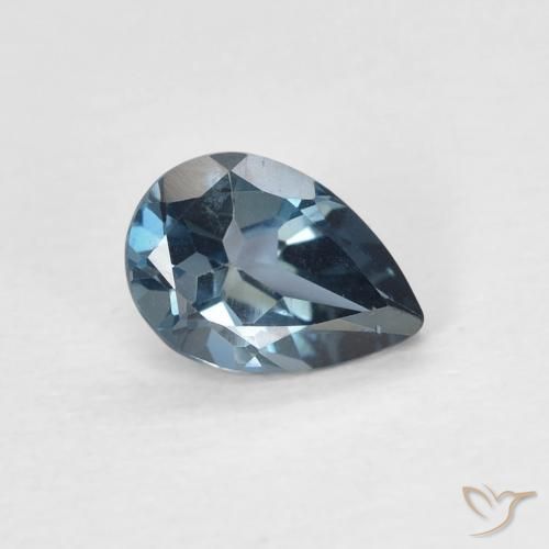 Topacio Azul Londres natural de 0.81 ct, En forma de pera, VVS-VS