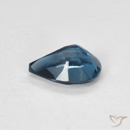 Topacio Azul Londres natural de 0.81 ct, En forma de pera, VVS-VS