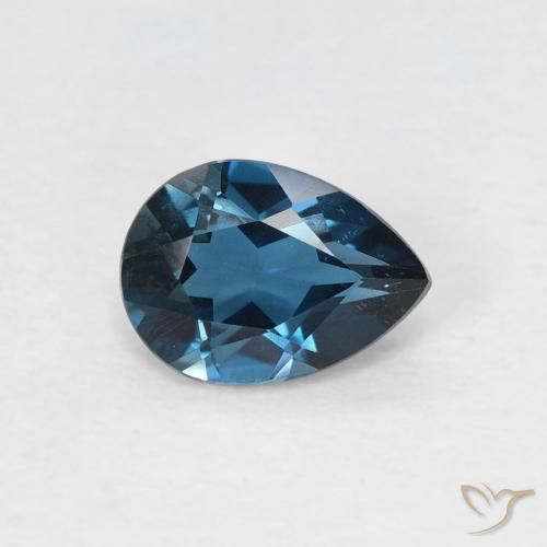 Topacio Azul Londres natural de 0.79 ct, En forma de pera, VVS-VS