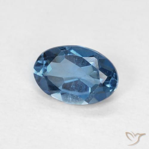 Topacio Azul Londres natural de 0.62 ct, Ovalada, VVS-VS