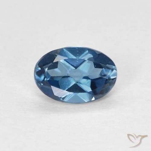 0.63ct Natural Azul Londres Topacio, Ovalada, VVS