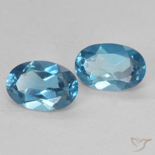 Gemas de Topacio Azul Londres natural de 1.05 ct, Ovalada, VVS-VS