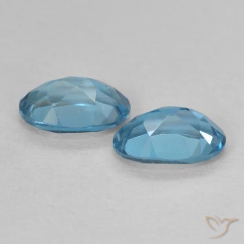 Gemas de Topacio Azul Londres natural de 1.05 ct, Ovalada, VVS-VS