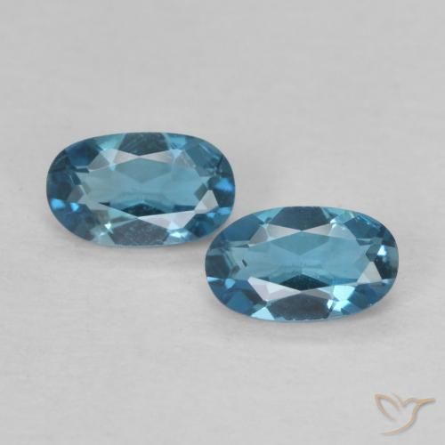 0.57ctw Natural Azul Londres Topacio, Ovalada, VVS-VS