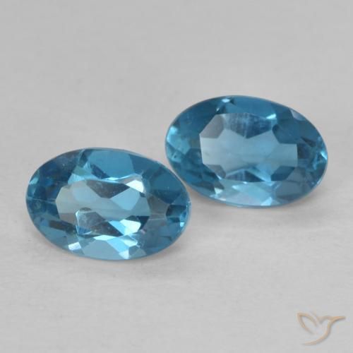 Gemas de Topacio Azul Londres natural de 1.12 ct, Ovalada, VVS-VS
