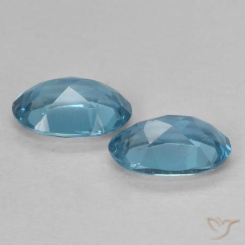 Gemas de Topacio Azul Londres natural de 0.98 ct, Ovalada, VVS-VS