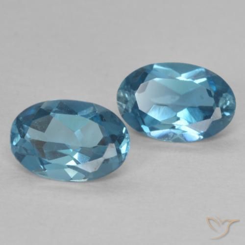 Gemas de Topacio Azul Londres natural de 0.99 ct, Ovalada, VVS-VS