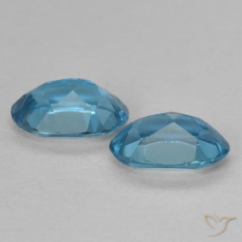 Gemas de Topacio Azul Londres natural de 0.99 ct, Ovalada, VVS-VS