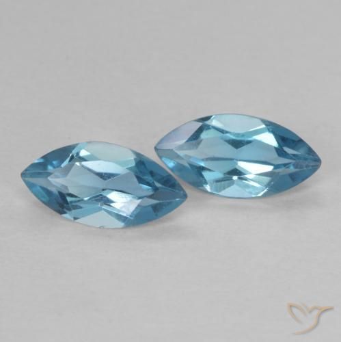 0.83ctw Natural Azul Londres Topacio, Marquesa, VVS-VS