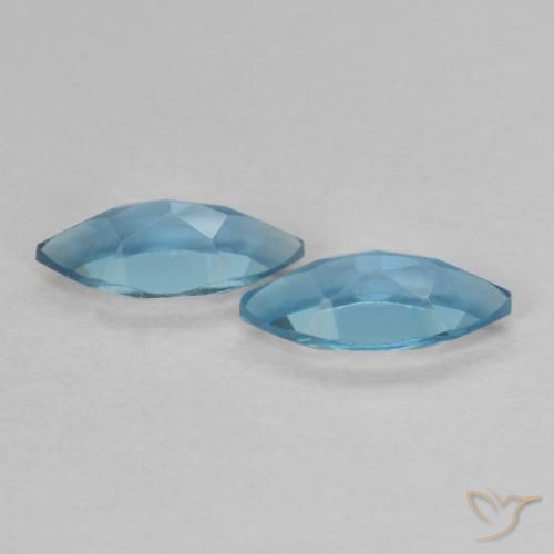 Gemas de Topacio Azul Londres natural de 0.83 ct, Marquesa, VVS-VS