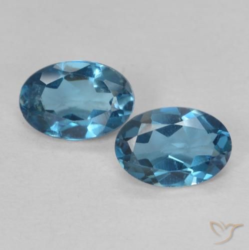 Gemas de Topacio Azul Londres natural de 1.02 ct, Ovalada, VVS-VS