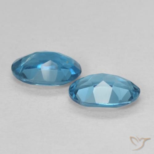 Gemas de Topacio Azul Londres natural de 1.02 ct, Ovalada, VVS-VS