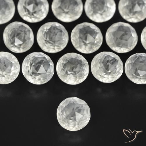 0.81ct Natural Blanco cálido Topacio, Redondo, VS