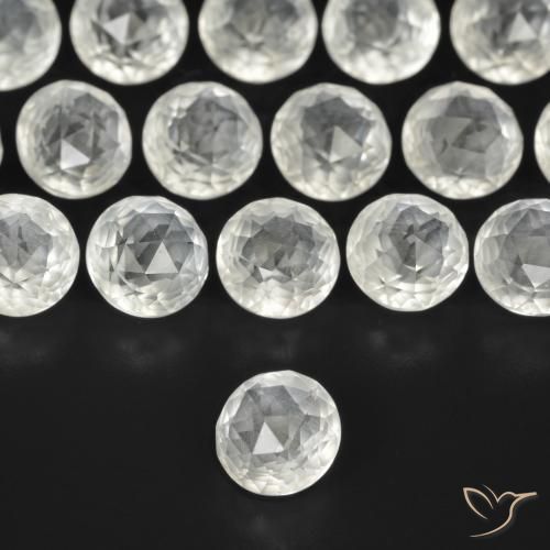 Topacio Blanco cálido natural de 0.81 ct, Redondo, VS