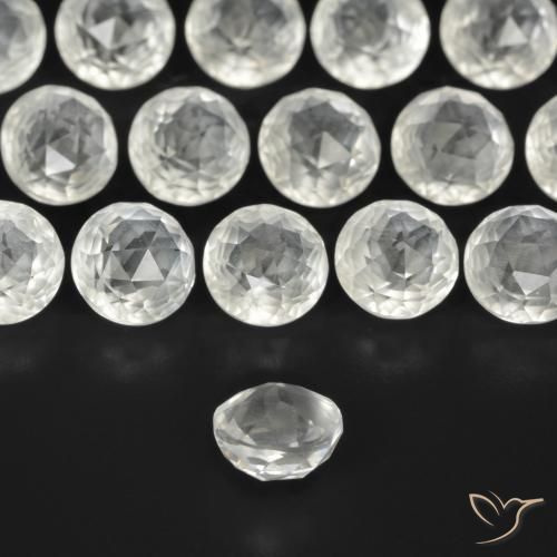 Topacio Blanco cálido natural de 0.81 ct, Redondo, VS