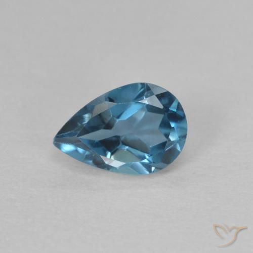 0.54ct Natural Azul Londres Topacio, En forma de pera, VVS