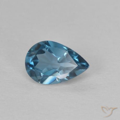 Topacio Azul Londres natural de 0.54 ct, En forma de pera, VVS