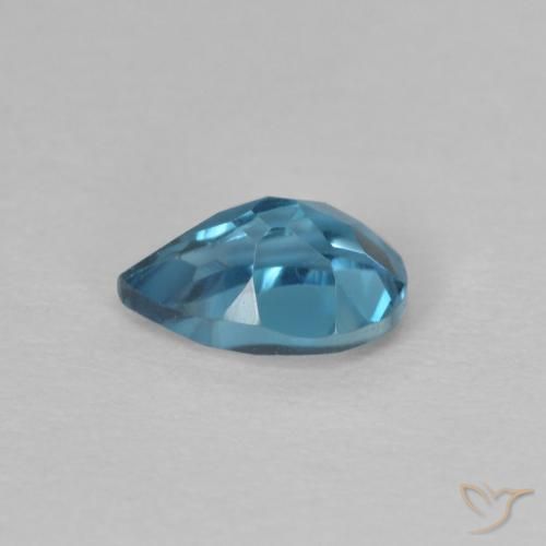 Topacio Azul Londres natural de 0.54 ct, En forma de pera, VVS