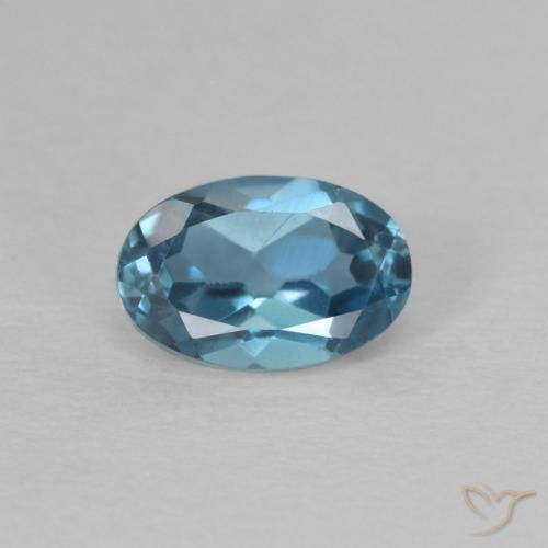 0.64ct Natural Azul Londres Topacio, Ovalada, VVS