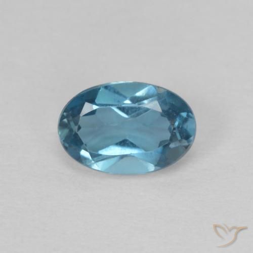 0.67ct Natural Azul Londres Topacio, Ovalada, VVS