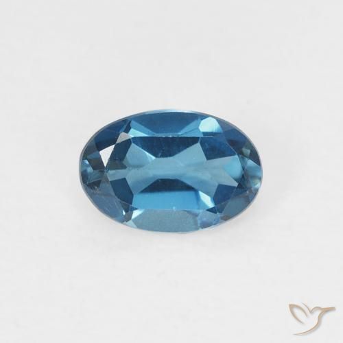 0.59ct Natural Azul Londres Topacio, Ovalada, VVS