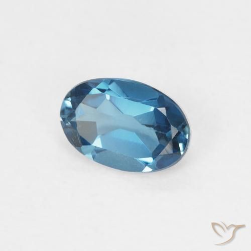 Topacio Azul Londres natural de 0.59 ct, Ovalada, VVS