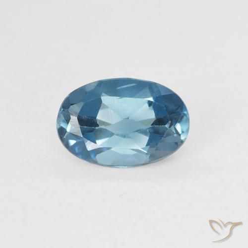 0.64ct Natural Azul Londres Topacio, Ovalada, VS