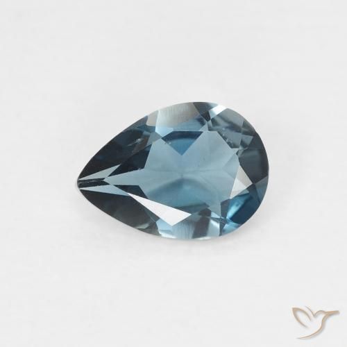0.68ct Natural Azul Londres Topacio, En forma de pera, VVS