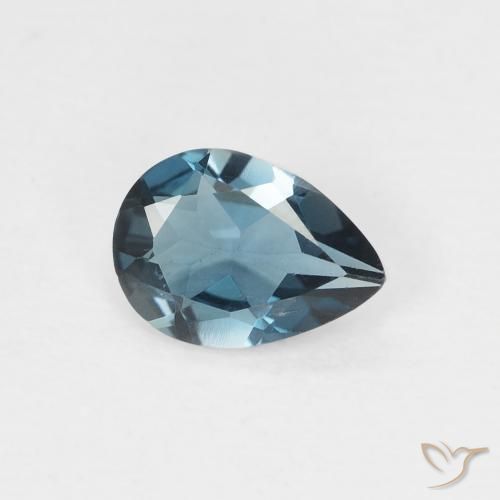 Topacio Azul Londres natural de 0.68 ct, En forma de pera, VVS