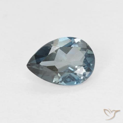 0.64ct Natural Azul Londres Topacio, En forma de pera, VVS