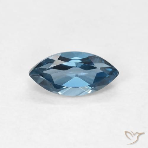 Topacio azul natural de 0,47 ct, marquesa, VVS