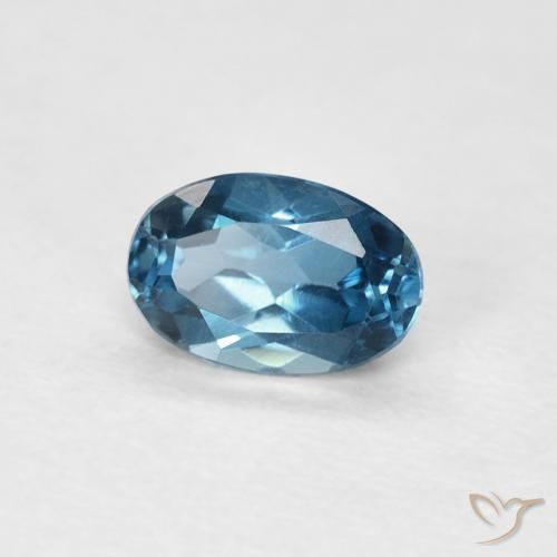 Topacio Azul Londres natural de 0.57 ct, Ovalada, VVS