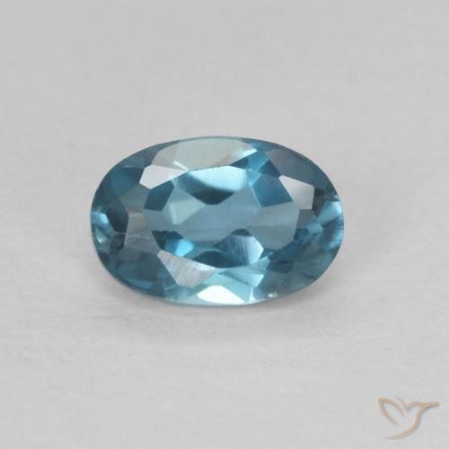 0.63ct Natural Azul Londres Topacio, Ovalada, VVS