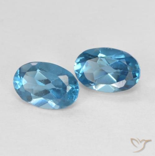 Gemas de Topacio Azul Londres natural de 1.20 ct, Ovalada, VS