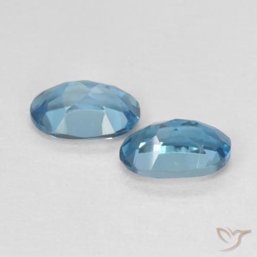 Gemas de Topacio Azul Londres natural de 1.20 ct, Ovalada, VS