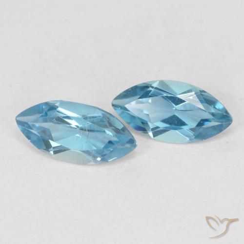 Gemas de Topacio Azul Londres natural de 0.84 ct, Marquesa, VS