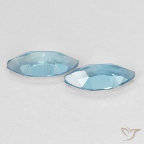 Gemas de Topacio Azul Londres natural de 0.84 ct, Marquesa, VS