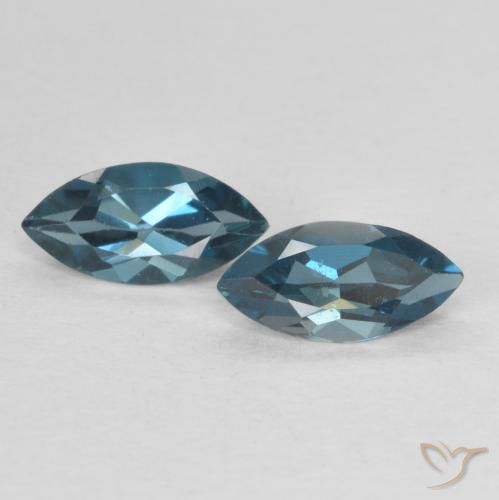 0.90ctw Natural Azul Londres Topacio, Marquesa, VVS-VS