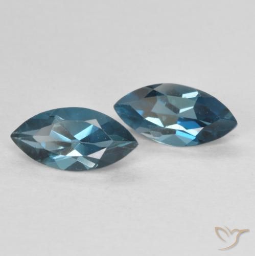 Gemas de Topacio Azul Londres natural de 0.90 ct, Marquesa, VVS-VS