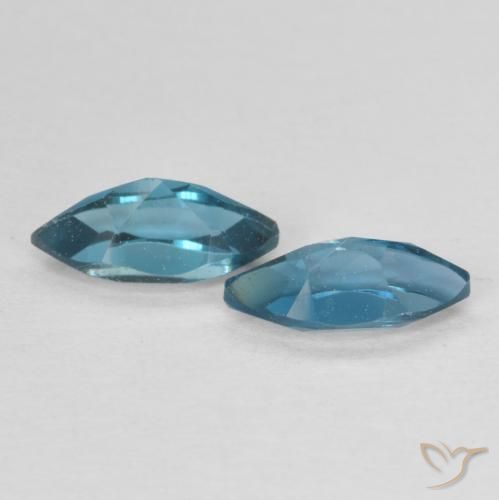 Gemas de Topacio Azul Londres natural de 0.90 ct, Marquesa, VVS-VS