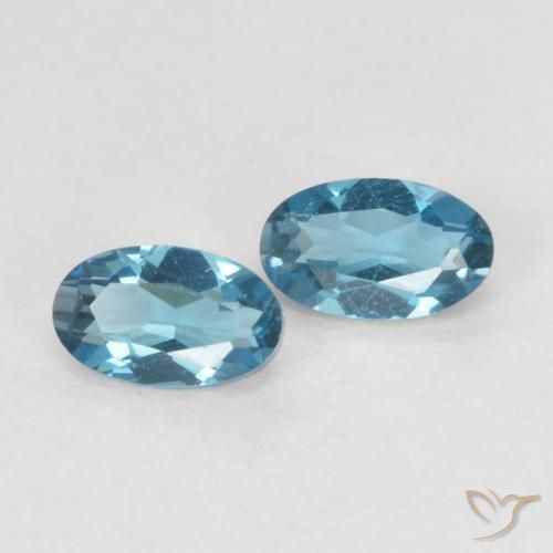 Gemas de Topacio Azul Londres natural de 0.57 ct, Ovalada, VVS-VS