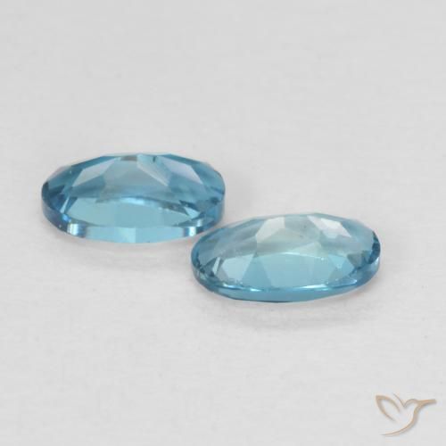 Gemas de Topacio Azul Londres natural de 0.57 ct, Ovalada, VVS-VS