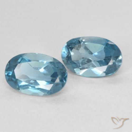 Gemas de Topacio Azul Londres natural de 1.22 ct, Ovalada, VVS-VS