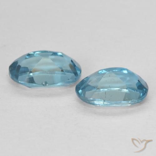 Gemas de Topacio Azul Londres natural de 1.22 ct, Ovalada, VVS-VS
