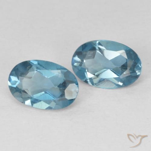 Gemas de Topacio Azul Londres natural de 1.10 ct, Ovalada, VVS-VS