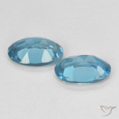 Gemas de Topacio Azul Londres natural de 1.10 ct, Ovalada, VVS-VS