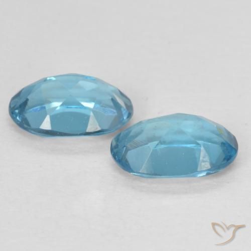 Gemas de Topacio Azul Londres natural de 1.04 ct, Ovalada, VVS-VS